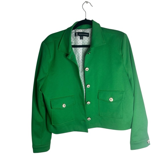 Jules and Leopold Women XL NWT Green Cropped Blazer Jacket Lined Preppy Office - Picture 6 of 11